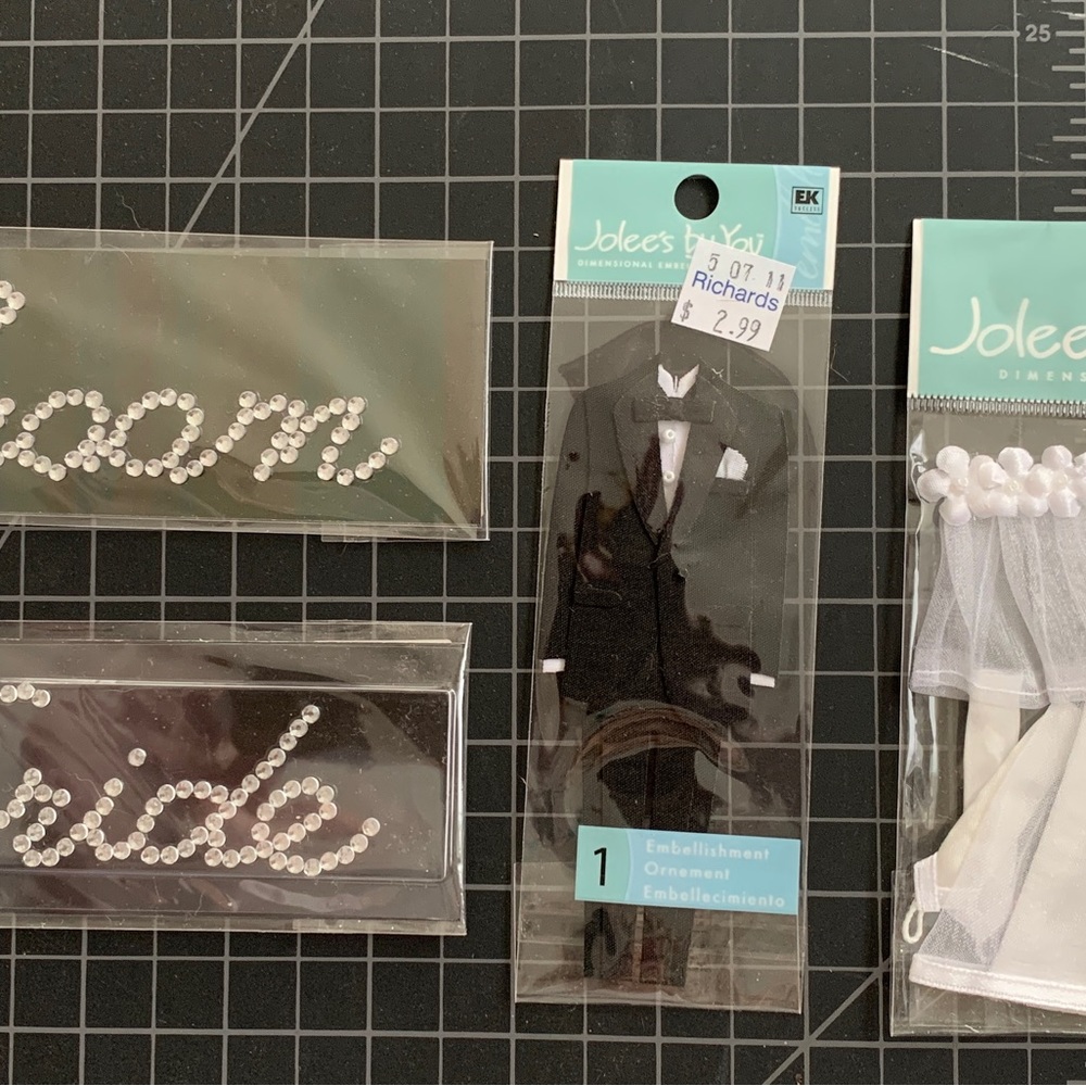 Scrapbook wedding Jolee and bling
